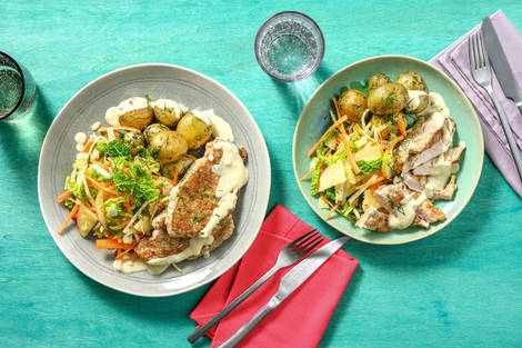 Fläskkotlett i krämig honungs- och senapssås