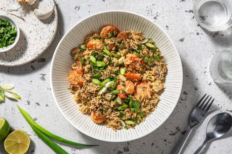 Riz sauté chinois crevettes & champi