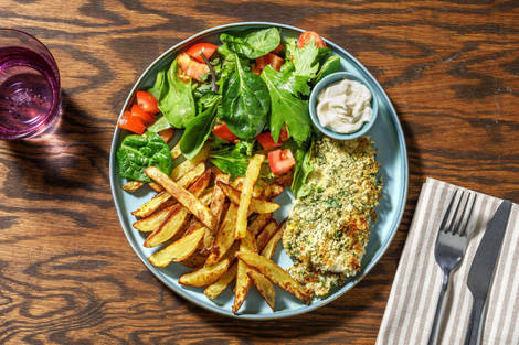 Dild- og citronpaneret torsk