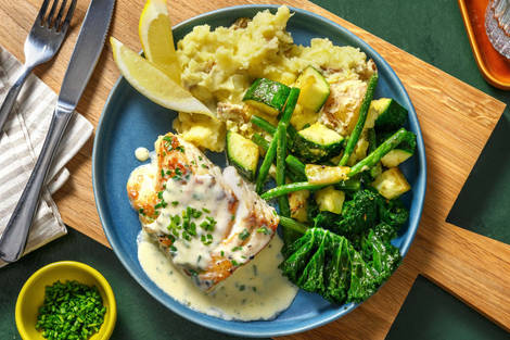 Pannstekt sej och potatisstomp