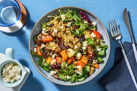 Bowl de boulgour aux légumes rôtis