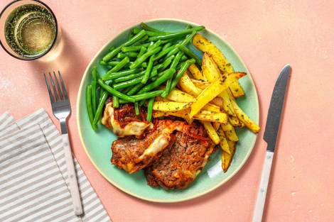 Gehaktbrood met mozzarella en uienjus