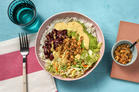 Vegetarisk kidneybønnebowl
