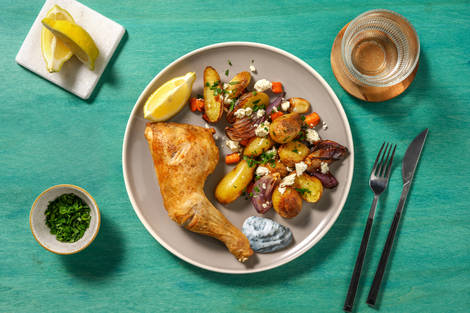 Cuisse de poulet rôtie & fromage grec