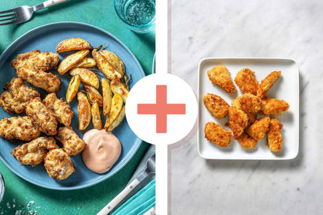 Nuggets di pollo fritti-non fritti 