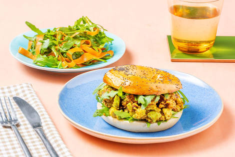 Bagel avocat, poulet & roquette