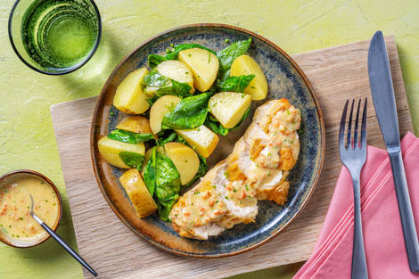 Roasted Chicken and Chilli & Chive Sauce