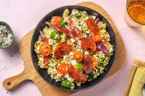 Pestodressad pärlcouscous