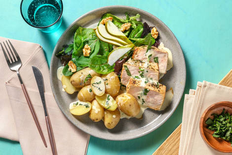 Svinefilet i kremet fløtesaus