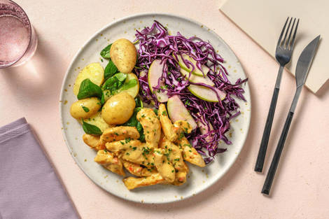 Stekt kylling i kremet gressløksaus