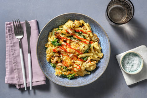 Bacon, Blue Cheese and Cauliflower Mac and Cheese