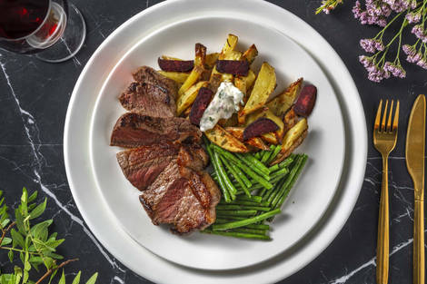 Pannestekt biff og estragonaioli