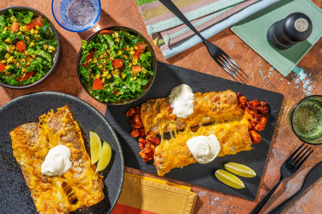 Cheddar, Chicken and Chorizo Enchiladas