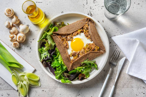 Galette bretonne aux champignons à la crème