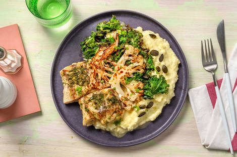 Ovnsbakt torsk og kjørvelsaus