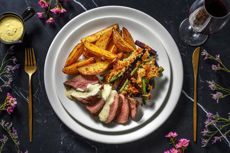 Stekt ryggbiff och bearnaisesås