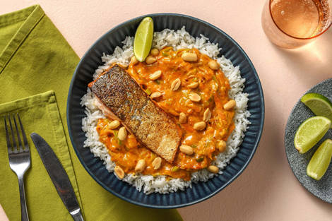 Curry rouge thaï épicé de saumon