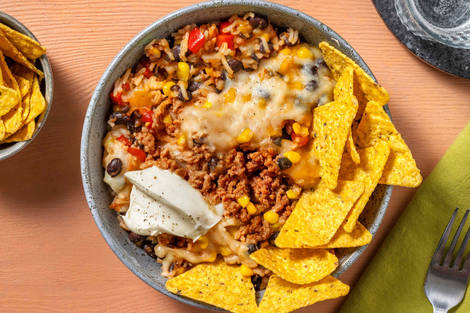 Cheesy Enchilada-Pfanne mit extra Bio-Rinderhack