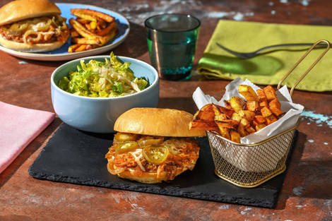 Burger pulled pork & cheddar