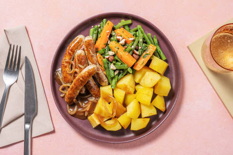 Nürnberger Würstchen in brauner Zwiebelsoße