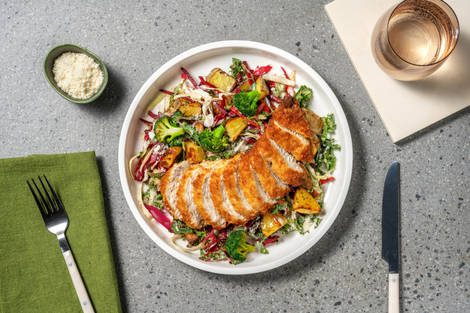 Cæsarinspireret kyllingesalat