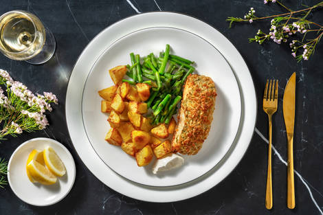 Pesto Crusted Salmon and Lemon Aioli