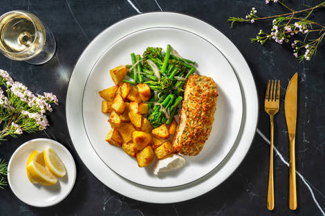 Pesto Crusted Salmon and Lemon Aioli