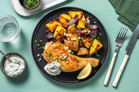 Cuisse de poulet rôtie à la grecque