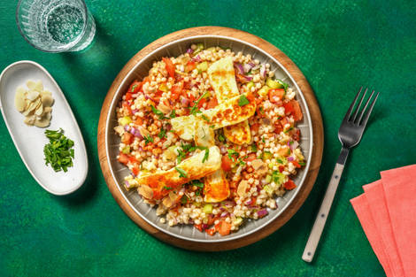 Salade de couscous perlé & fromage grillé