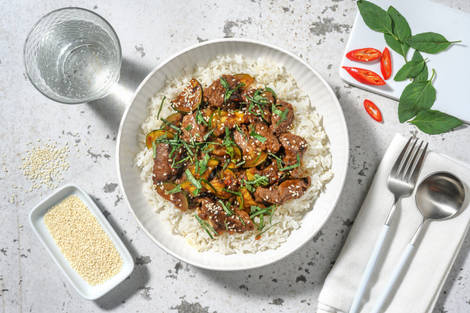 Bœuf sauté au basilic thaï