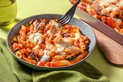 Courgette uit de oven met penne