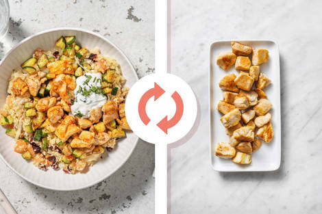 Harissa Diced Chicken Breast on Jewelled Bulgur