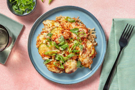 Riz gratiné au pesto, pecorino & basilic