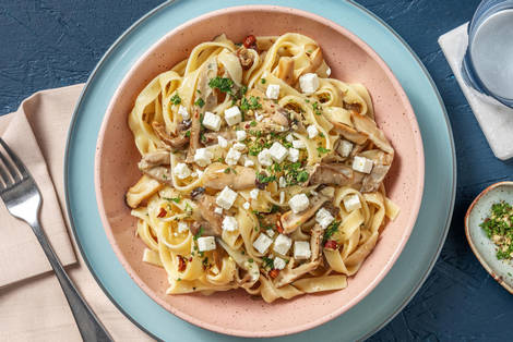 Fettuccine mit Kräuterseitlingen & extra Bio-Feta