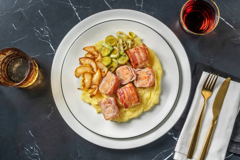 Rollè di salmone e pancetta croccante