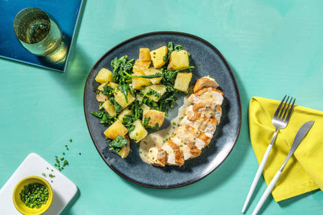 Roasted Chicken and Chive Sauce