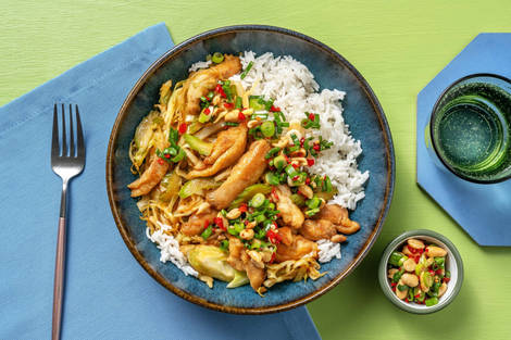 Söt och kryddig kycklingwok