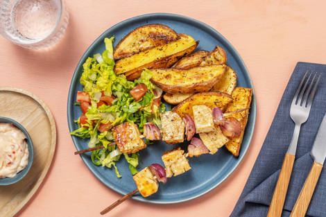 Halloumi and Onion Skewers