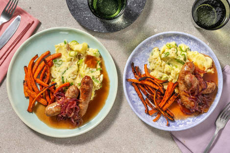 Cumberland Sausages and Spring Onion Mash