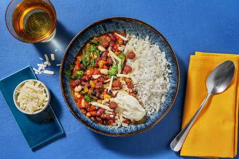 Speedy Chorizo Beany Stew