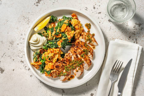 Cajun Spiced Salmon and Chive Dressing