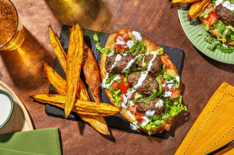 Herby Lamb Koftas on Garlic Naans