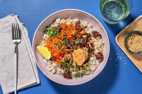 Asiatisk nötfärsbowl