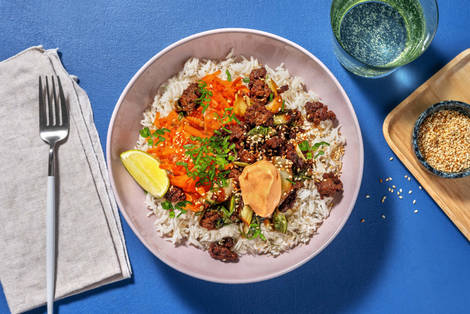 Asiatisk nötfärsbowl