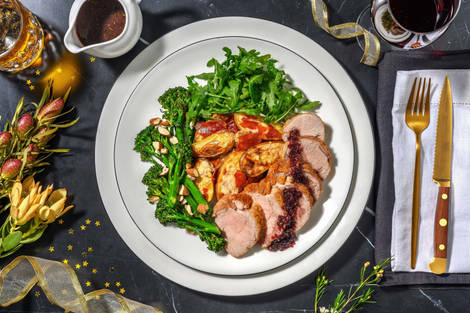 Stekt fläskytterfilé och rödvinssås