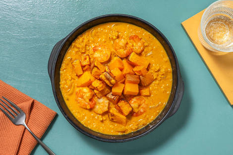 Prawn and Roasted Butternut Squash Dal