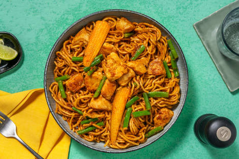 Thai Style Peanut Chicken Noodles