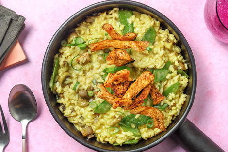One-Pot Thai-Curry-Risotto mit extra Hähnchen