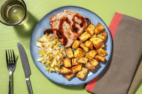 Carré de porc sauce fraise-balsamique