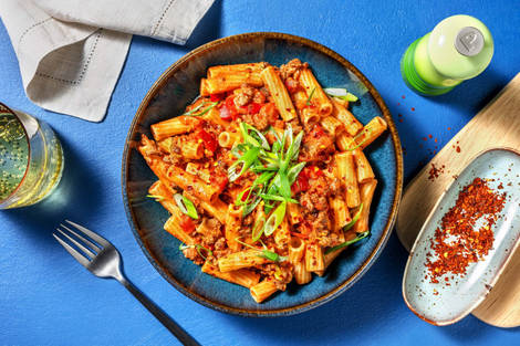 Hurtig Tex Mex-inspireret oksekødspasta